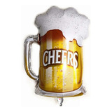 10 Balão Metalizado Caneca Chopp Cerveja Decoração Bar Festa Cor Amarelo