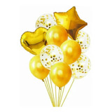 10 Balão Metalizado Estrela Coração 45cm