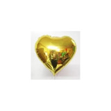 10 Balões Metalizado Coração Dourado 45cm Decoração Festas