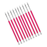10 Bastão Mista Cuticula Inox Manicure Isis Cutelaria
