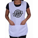 10 Bata Avental Uniforme C Amarra Lateral Personalizada Logo