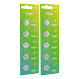 10 Baterias Moeda Botão Cr2450 3v Elgin 2 Blister Com 5 Unid
