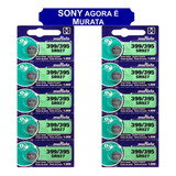 10 Baterias Sony 399 395 Sr927sw Ag7 Relógio Brinquedos Lupa
