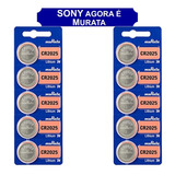 10 Baterias Sony Cr2025 3v Relógio Pc Camera Digital