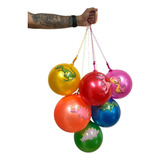 10 Bola De Vinil Com Cordão Mola 23cm Chaveiro Brinquedo