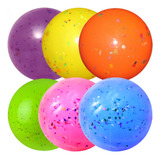 10 Bolas De Praia Vinil Colorida Confete Decoração Doação