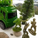 10 Boneco Soldado Miniatura Soldadinhos - 1 Carro De Guerra Exercito Militar Figura De Ação Conjunto De Brinquedos Meninos