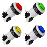 10 Botões Arcade Com Micros Kit Colorido 