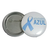 10 Botton Button Broche Pin Novembro Azul 4 5 Cm