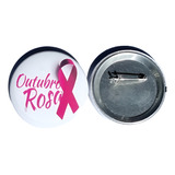 10 Botton Button Broche Pin Outubro Rosa 4 5 Cm