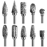 10 Brocas Fresa Metal Duro Hss P Retifica Dremel Tungstenio