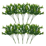 10 Buquês De Folhas Artificial Decorativa Mini Fícus Atacado