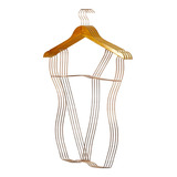 10 Cabide De Madeira Silhueta 3d Marfim Rose Dourado