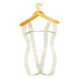 10 Cabide De Madeira Silhueta 3d Marfim Rose Dourado