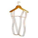 10 Cabide De Madeira Silhueta 3d Marfim Rose Dourado