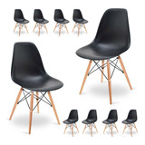 10 Cadeiras Charles Eames Cozinha E Jantar Wood Pé Madeira