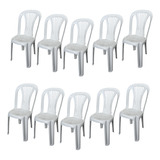 10 Cadeiras Poltrona Preta Plástico Alta
