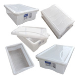 10 Caixa Plastica Com Tampa Para Empanar 5 Ltrs Restaurante