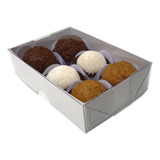 10 Caixas Com Tampa Transparente 6 Bombons Brigadeiro Doce