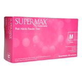 10 Caixas Luva Nitrilica Supermax Rosa