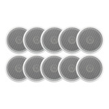 10 Caixas Som Ambiente Arandela Redonda Gesso 5 Pol Embutir