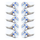 10 Calota Calotinha Rodoar Cromada Estrela Vermelha Azul