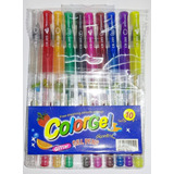 10 Caneta Gel Coloridas Perfumadas Glitter Neon Colorgel