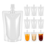10 Cantil Plástico 100ml Sache Porta Liquido Bebida C Funil Cor Branco