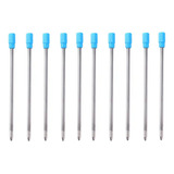 10 Carga Refil 7cm Caneta Swarovski Brilhante Cor Azul
