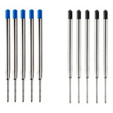 10 Carga Refil De Caneta Metal Tipo Crown Parker Preta Azul