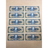 10 Cédulas 1 Cruzeiro 1956 Sequenciais C012 Fe