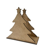 10 Centro De Mesa Arvore Natal Porta Guardanapo Mdf Cru