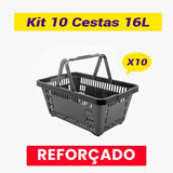 10 Cesta Plástica Supermercado Reforçada Cestinha Multiuso