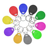 10 Chaveiros Tag Aproximação Rfid 125 Khz Cores Mista T5577