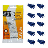 10 Conector Cat6 Passagem Furukawa 10 Capa Snap Azul Escuro
