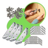 10 Conector De Canto Aço Reforço Para Móveis 40 Parafusos