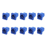 10 Conector Powercon Macho Painel Azul