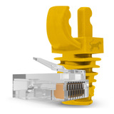 10 Conectores Rj45 Cat5e 10 Capas Snap Azul Claro