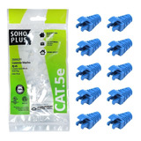 10 Conectores Rj45 Cat5e Sohoplus 10 Capas Snap Azul Claro