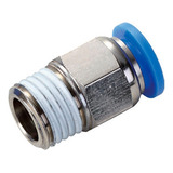 10 Conexão Pneumática Engate Rápido Reta Macho 1 4 Npt X 6mm