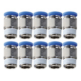 10 Conexão Pneumática Engate Rápido Reta Macho 1 8 Npt X 8mm