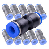 10 Conexão Pneumática Reta União Emenda 6mm Instantânea Kit