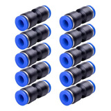 10 Conexão Pneumática União Emenda Reta 10mm Instantanea