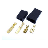 10 Conjunto Conector 2 Vias Preto Terminais De 6 3mm Plug