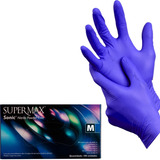 10 Cxs Luva Nitrílica Supermax Sonic Cor Azul Cobalto Tam M