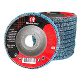 10 Discos Lixa Flap Lixadeira Metal Madeira Samurai 115mmx22
