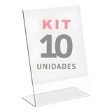 10 Display Suporte L Expositor 13x18 Acrílico ps Pix Aviso
