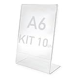 10 Displays L Expositor Pix Qr Code 10x15 Cm Ps Acrílico Kit