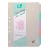 10 Divisória Tons Pastel Caderno Argolado Fichário B5 Sortid