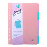 10 Divisória Tons Pastel Caderno Argolado Fichário Sortido